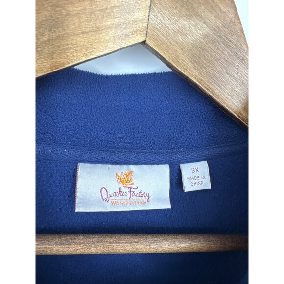 Quacker Factory Womens Fleece Vest With Rhinestone Zipper & Pockets Size 3X - Picture 5 of 10